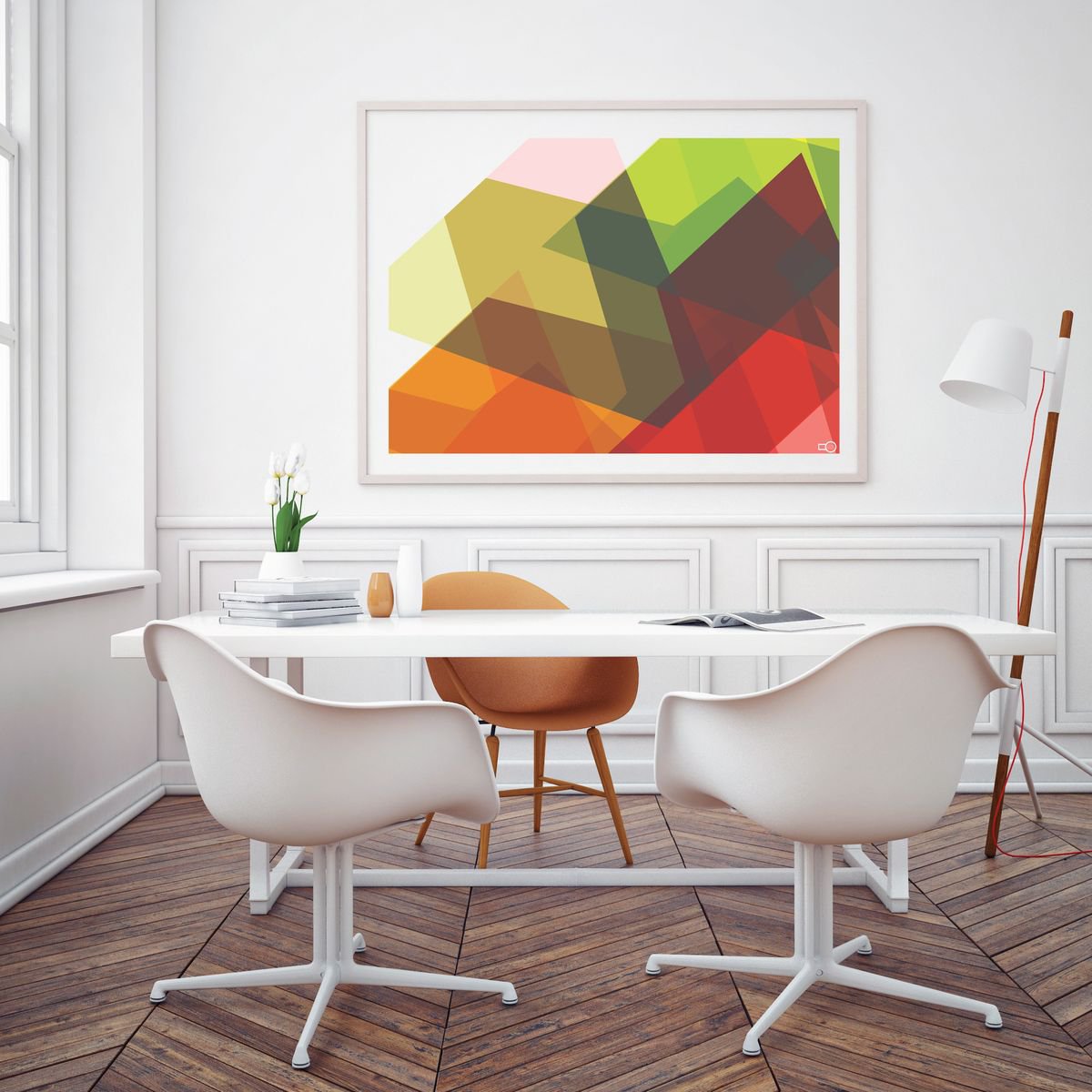 Geometric Abstract Giclee Print By Leigh Bagley, 39 X 28", Argyle, Original Artwork