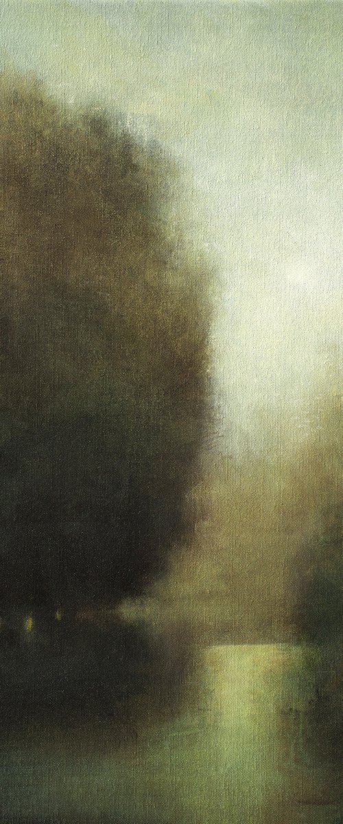 Tonal Landscape 220128, tonal landscape trees and water sunset by Don Bishop