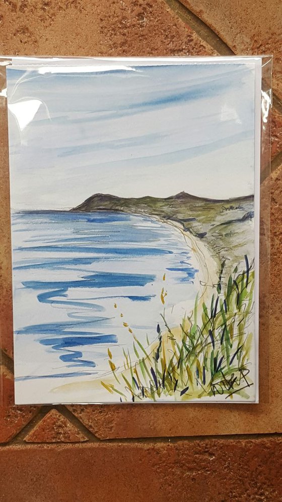 Kiliney Bay, Dublin Ireland - a Watercolour and Pencil study