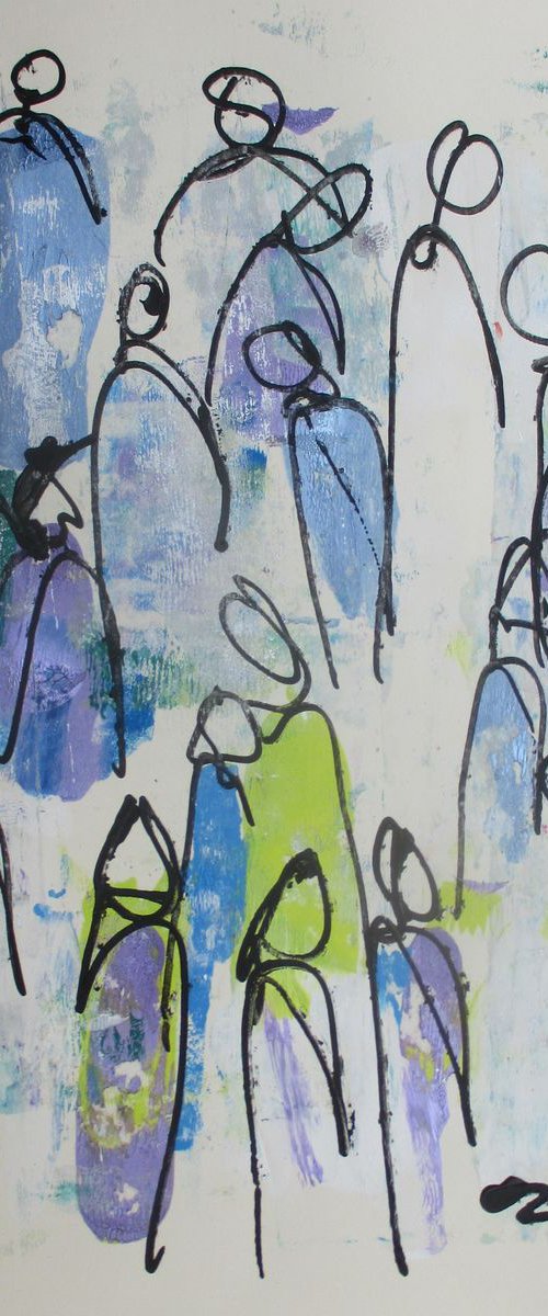 communication - or not? - drawing on paper 15,7 x 11,8 inch by Sonja Zeltner-Müller