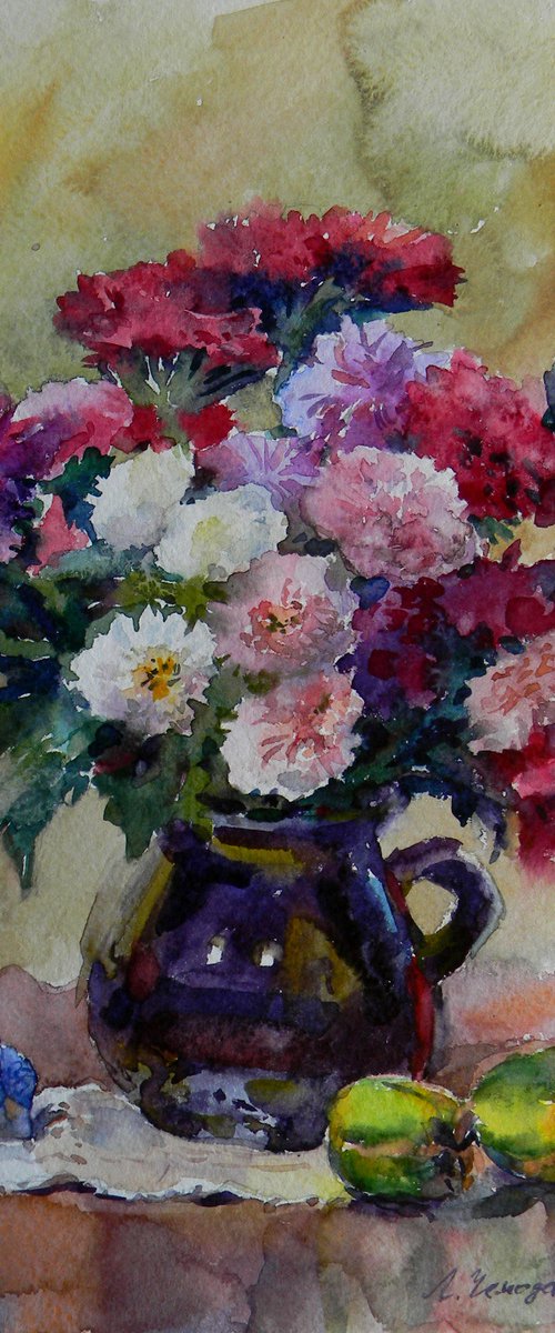 Bouquet of asters by Liudmyla Chemodanova