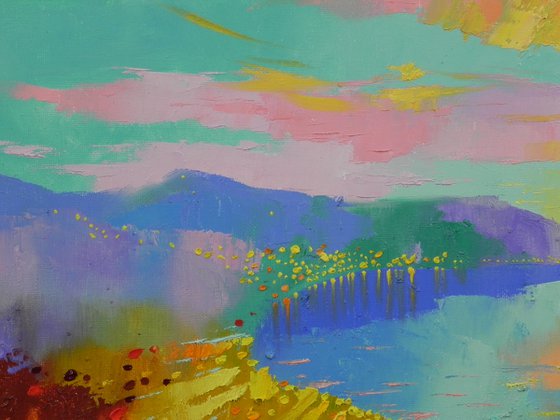 "Sunny Bay" Original art Landscape painting