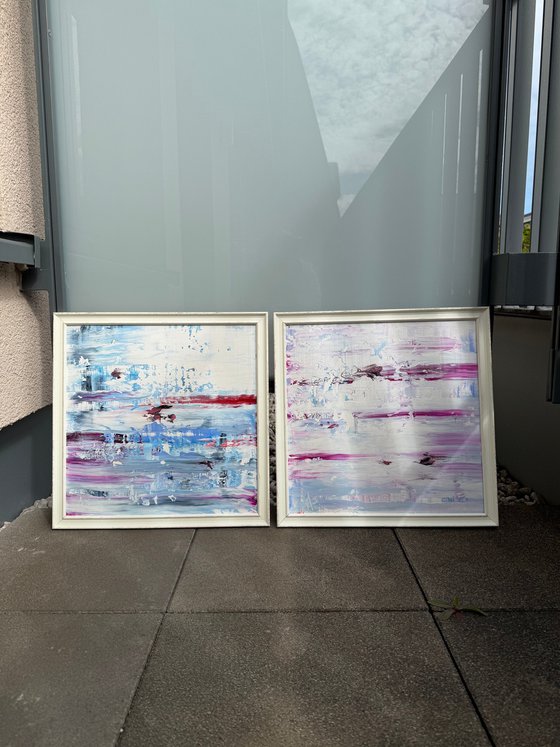 Silence between the waves. Diptych