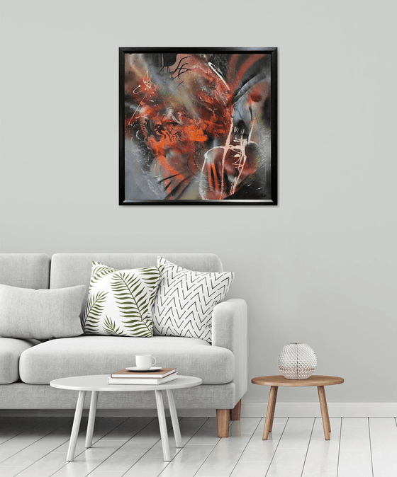 Heart pounding incandescent beautiful large abstract painting by  Kloska