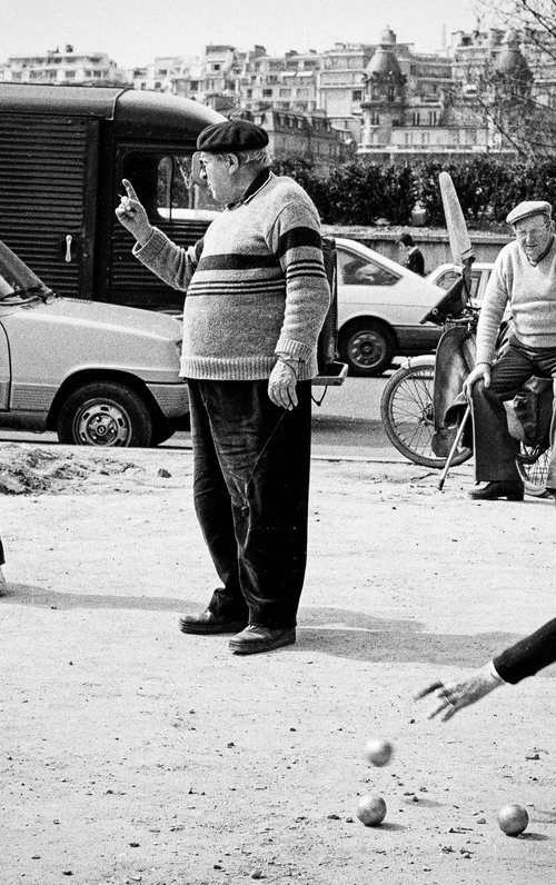 Precision throw - Jeu de boules along the Seine - Paris  1973 by Robbert Frank Hagens