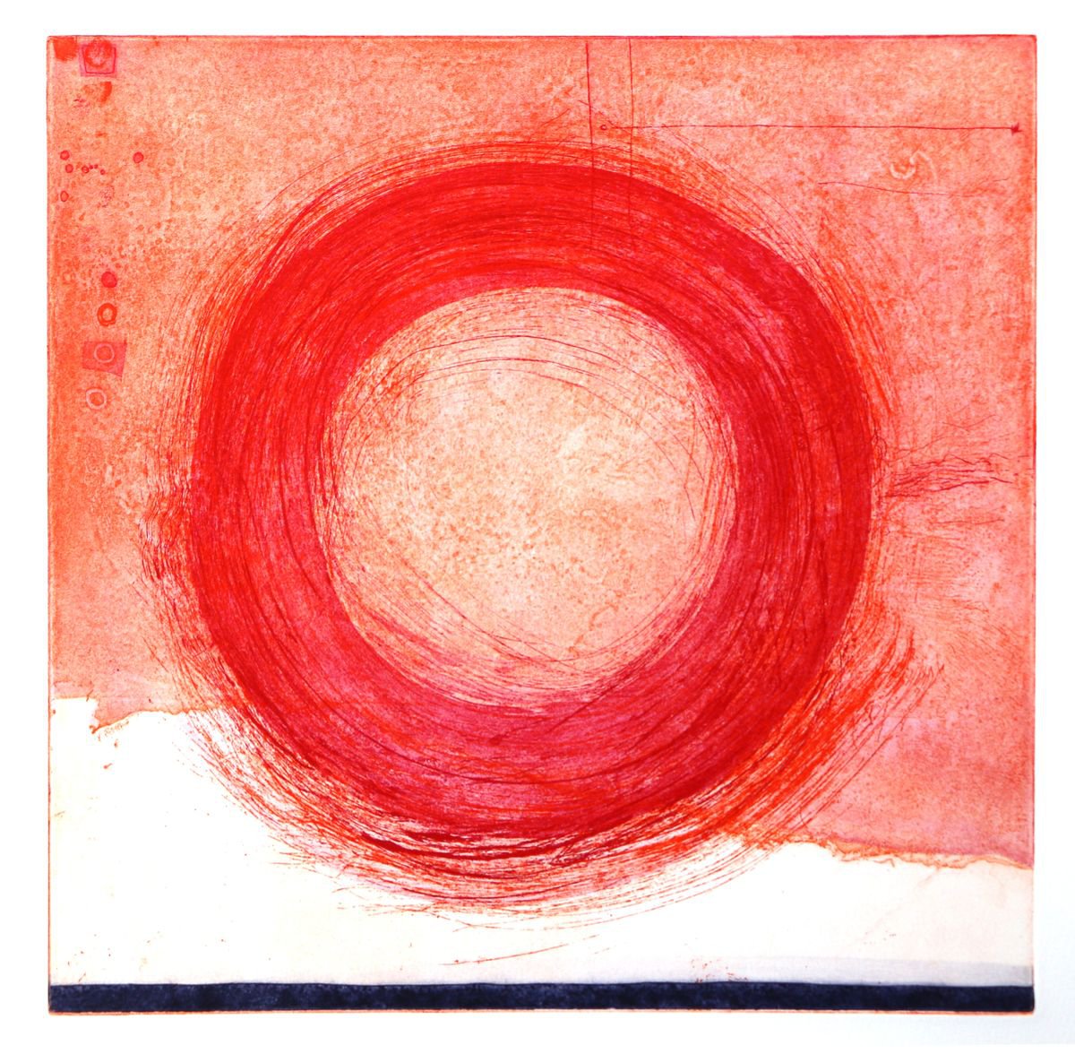 Heike Roesel Loop (colour composition 7) fine art etching in edition of 5 by Heike Roesel