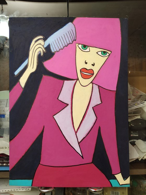 Self-brush woman