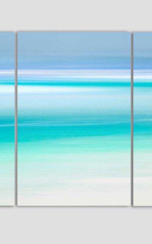 Aquamarine Whispers Triptych by Lynne Douglas