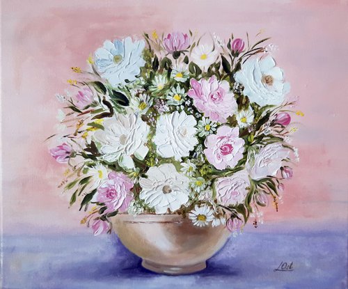 Flowers, oil painting by Luba Ostroushko