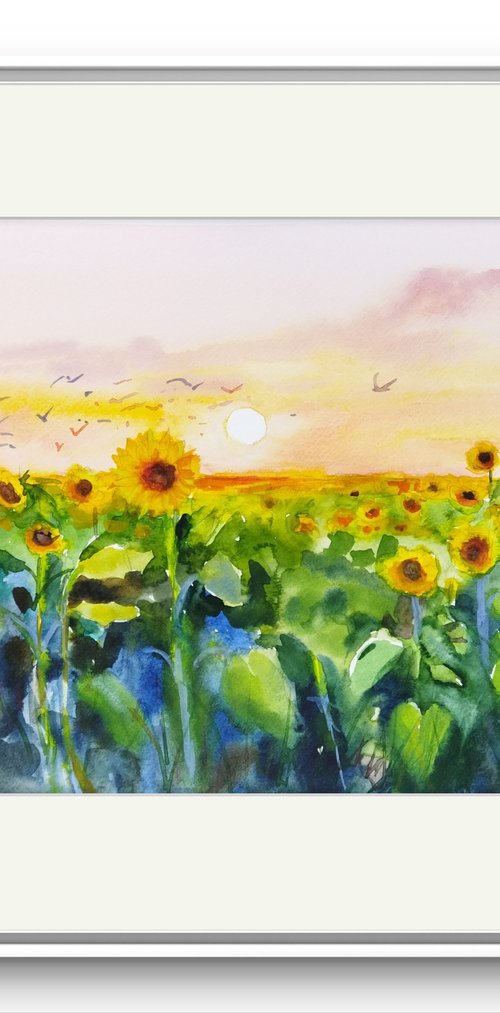Yellow sunflowers by Ann Krasikova