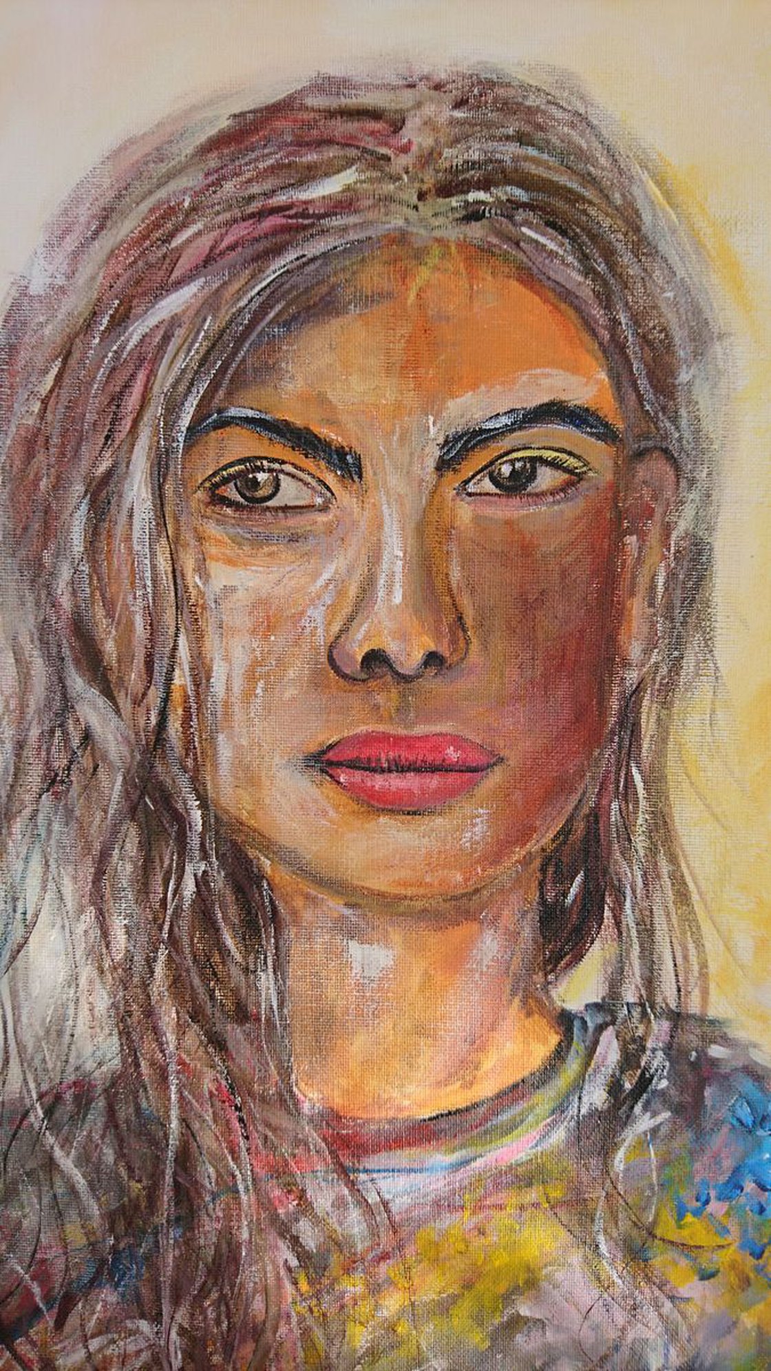 Oil Pastel Self-Portraits
