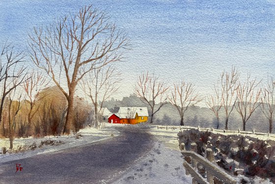 Cottages in the snow