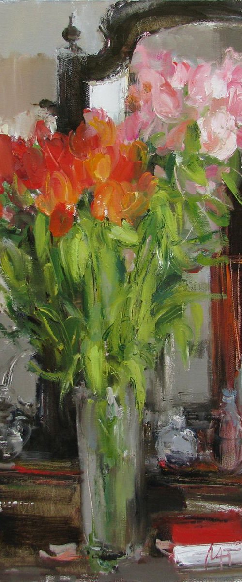 Still Liffe with flowers by Nelina Trubach-Moshnikova