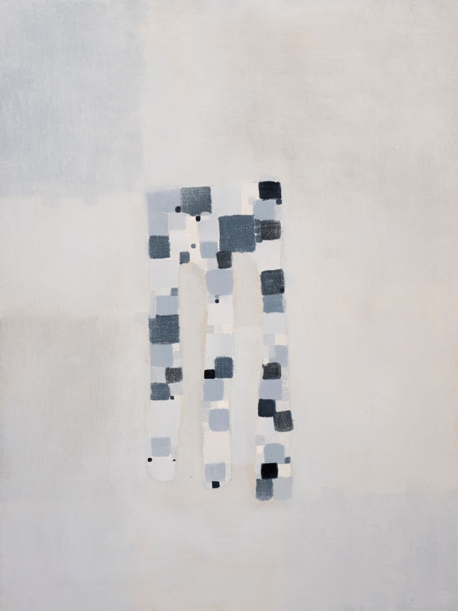 Geometric Abstract Oil Painting By Anna Jannack, 9 X 12, Shaking Structure Viii, Original Artwork