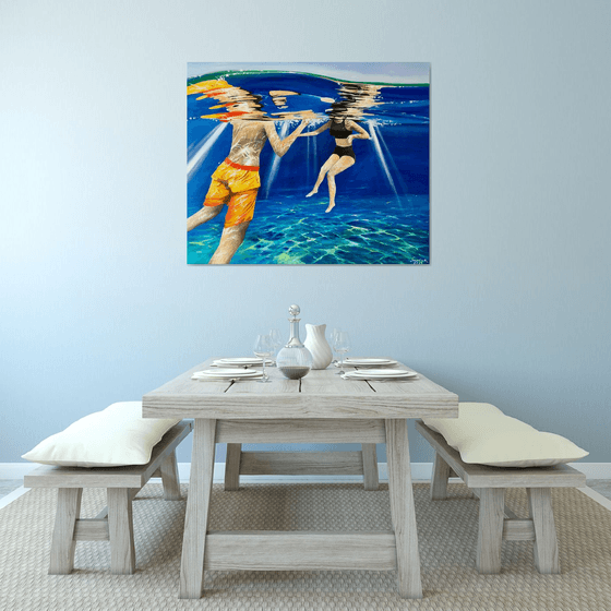 Large underwater painting 100-120cm