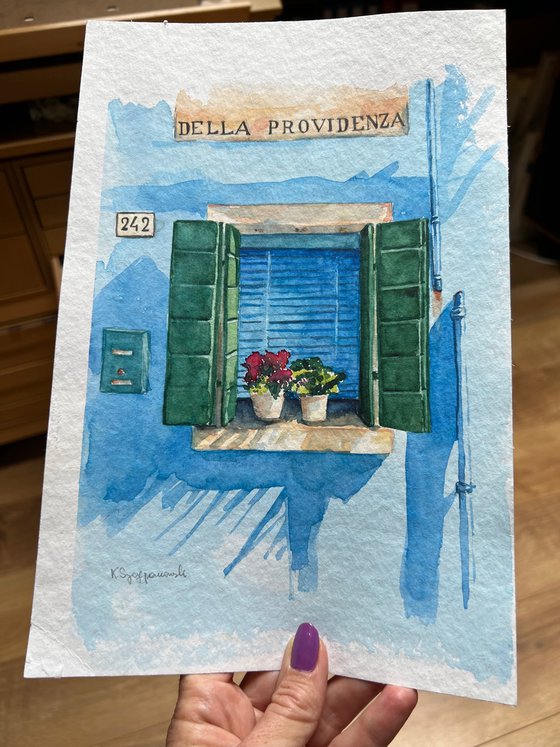 Burano blue window