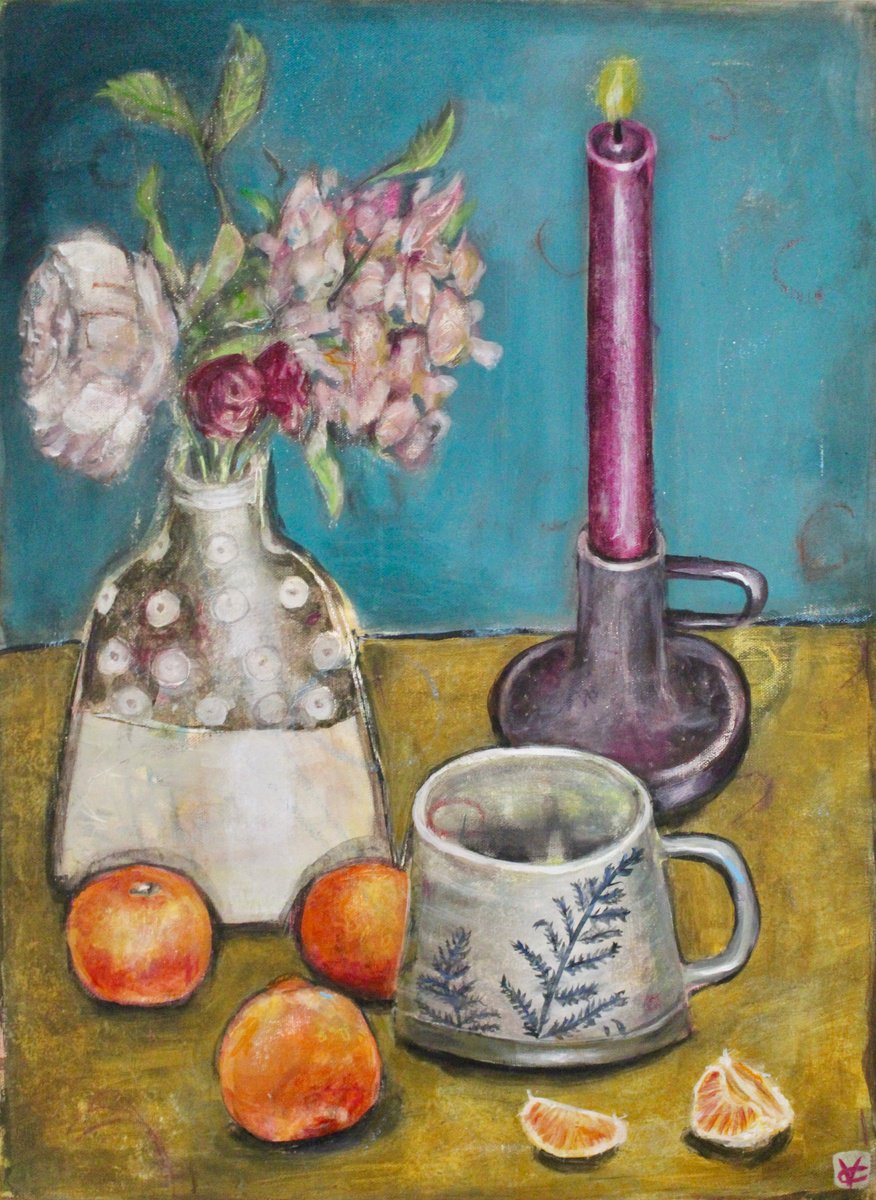 Abstract Animal Painting By Victoria Coleman, 18 X 24", My Favourite Mug, Original Artwork