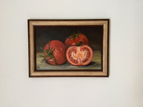 Ode to the tomato. Framed . Ready to hang .