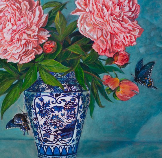 Peonies and Butterflies