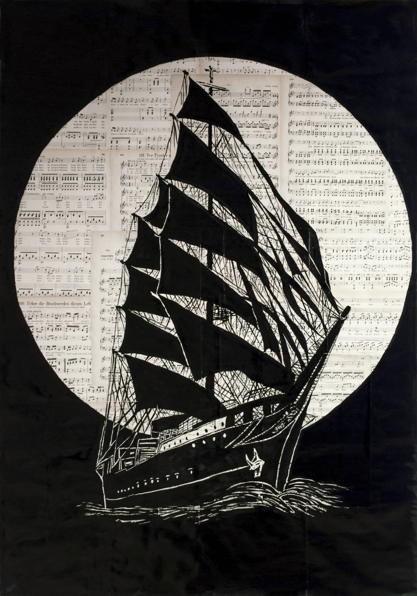 Moonlit sea voyage by Krzyzanowski Art