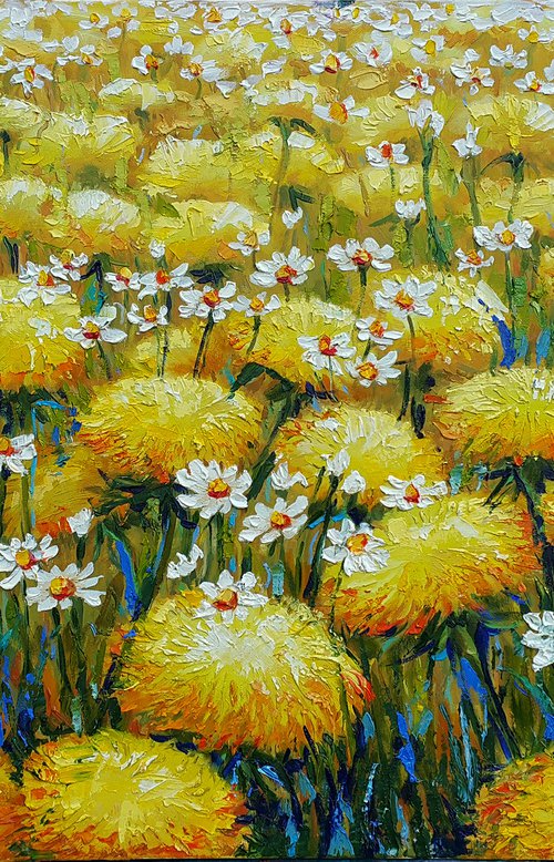 Dandelions and daisies by Viktoria Lapteva