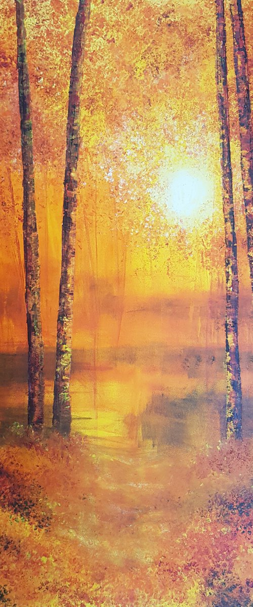 Warm Light through Trees by Michele Wallington