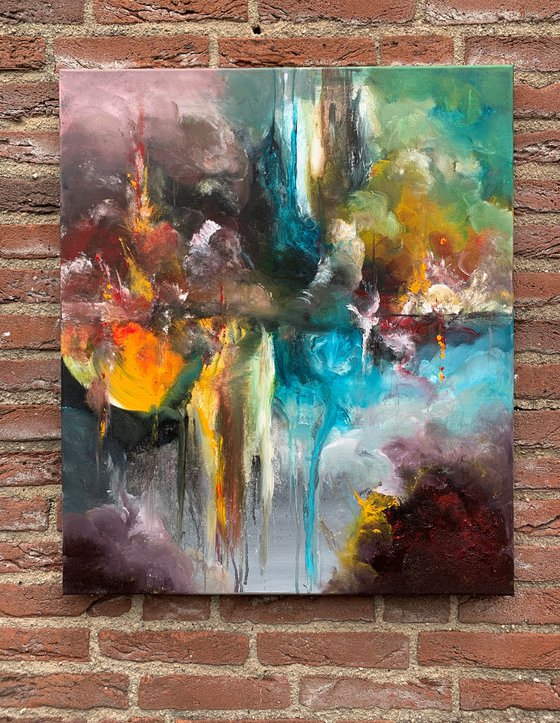 " Phantasia 6 “ abstract Painting 60x70 cm ( 24x28" )