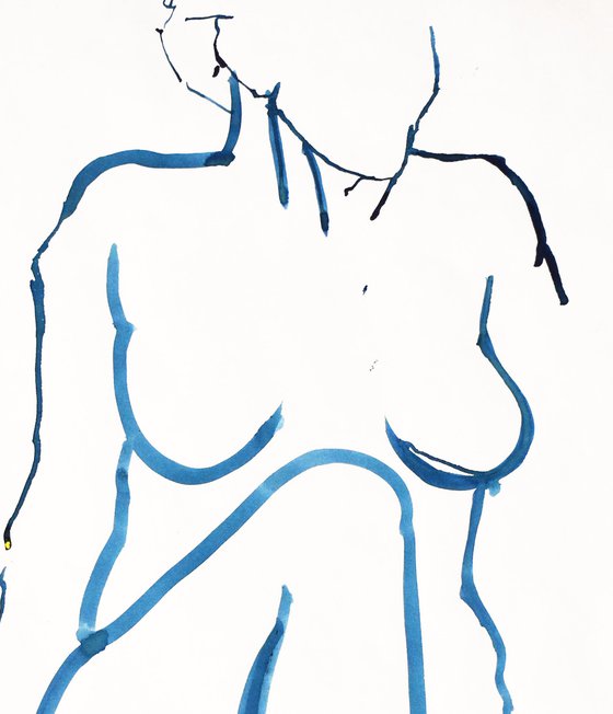 Study of a female Nude - Life Drawing No 486