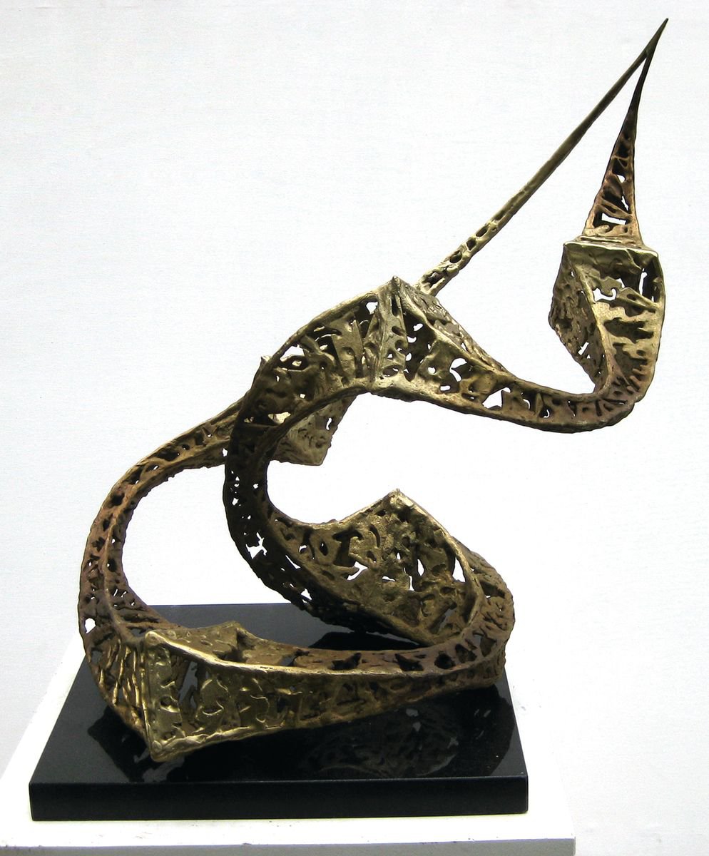 Geometric Abstract Sculpture By Vania Dimitrova & Svetoslav, 18 X 24", "Dynamics I", Original Artwork