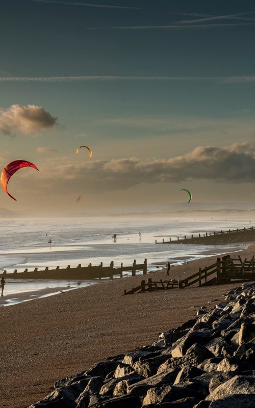 Kitesurfers at Dusk by Adam Regan
