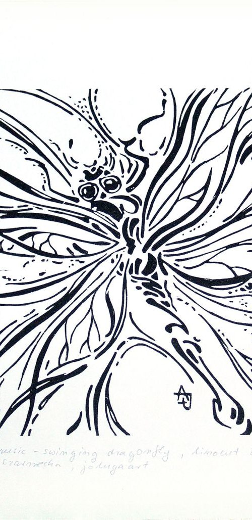 Summer music - swinging dragonfly * free shipping * by Jolanta Czarnecka