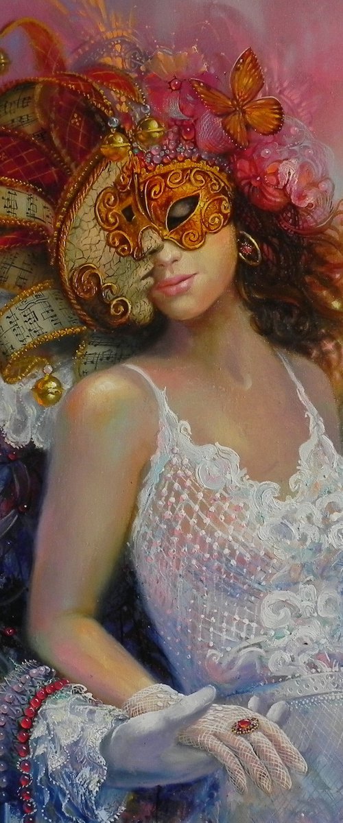 "Music of Love" Original painting Oil on canvas Home decor by Yurii Novikov