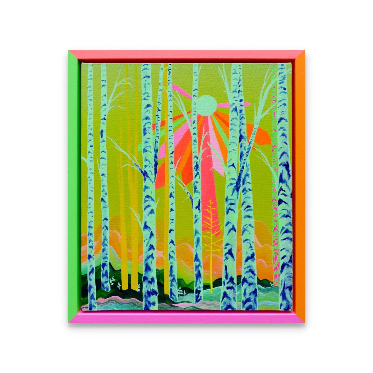 Expressive Landscape Acrylic Painting By Alanna Eakin, 12 X 14, Colour Fan, Original Artwork