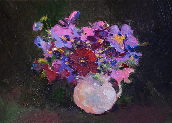 Pansies in a Vase