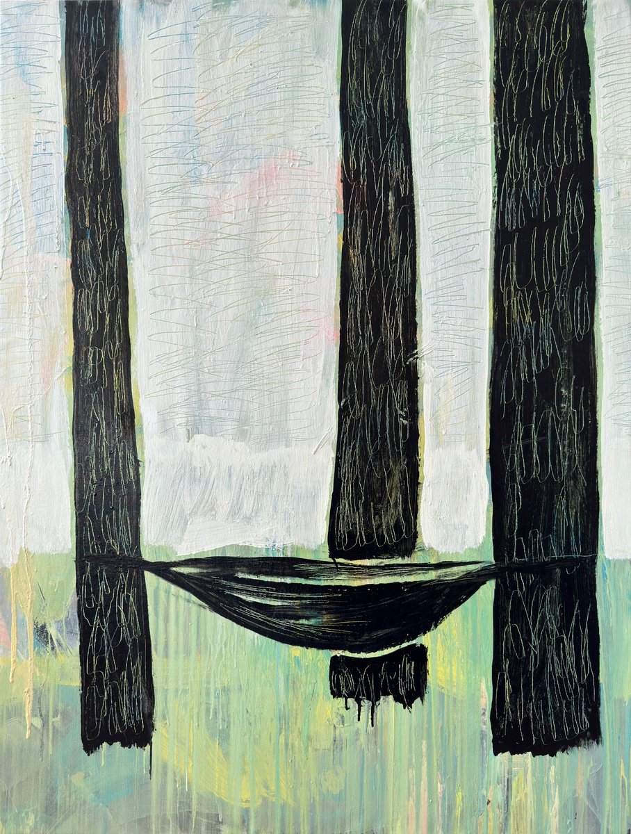 Urban And Pop Landscape Acrylic Painting By Zakhar Shevchuk, 41 X 54", Balance Of Alone, Original Artwork