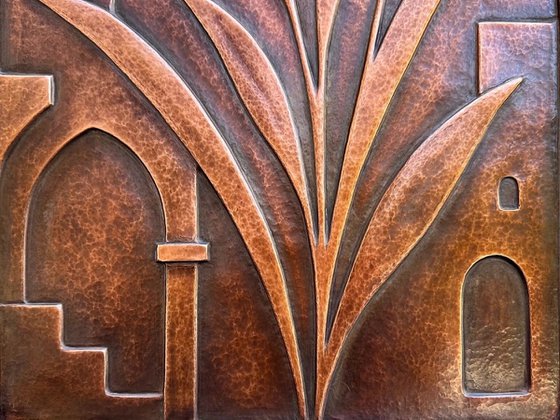 "The Architect's Garden" Copper Wall Relief