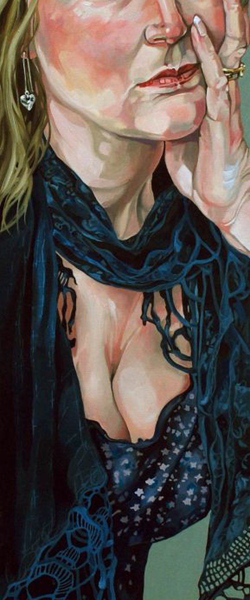 Blue Scarf ( a slice of Rachel) by Jo Beer