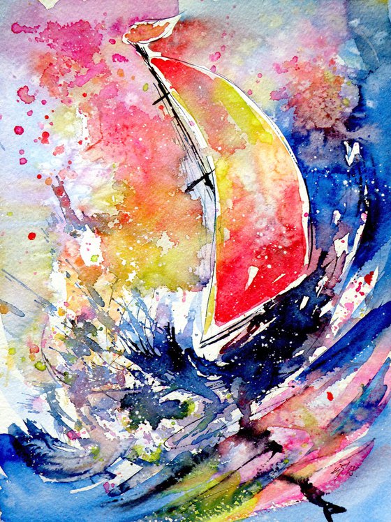 Sailboat at storm