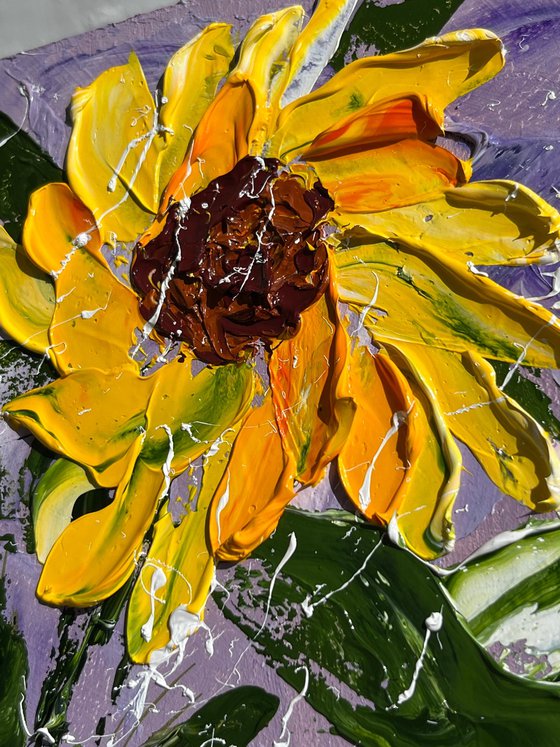 Sunflowers Sparrow painting