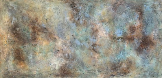 71''x 35''(180x90cm), Magnificent Earth 61, rust copper gold brown shades urban ,shabby chic ready to hang, colorful canvas art  - xxxl art - abstract art painting- extra large art- mixed media