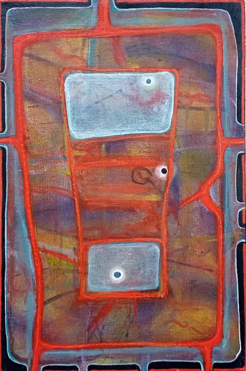 Abstract Acrylic Painting By Stanislav Bojankov, 13 X 19", Composition-I, Original Artwork