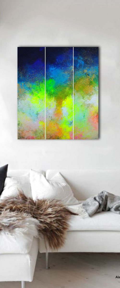 Abstract Triptych / 3 in 1 / Alex Senchenko © 2019 / Yellow Connection by Alex Senchenko