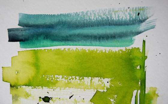 Abstract watercolor painting, green abstract wall art, modern home decor