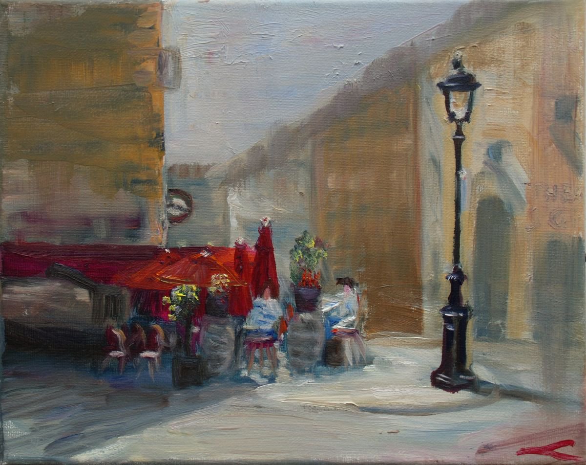 Impressionistic Cityscapes Oil Painting By Elena Sokolova, 12 X 9, The Streets Of Paris, Original Artwork