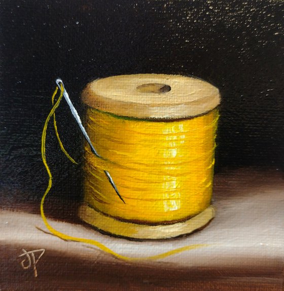 Little Yellow cotton reel  still life