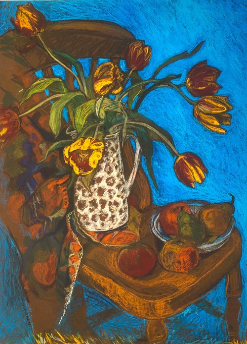 Still life with Kingfisher Blue by Patricia Clements