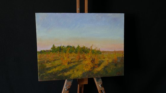 The autumn sunset - sunset landscape painting