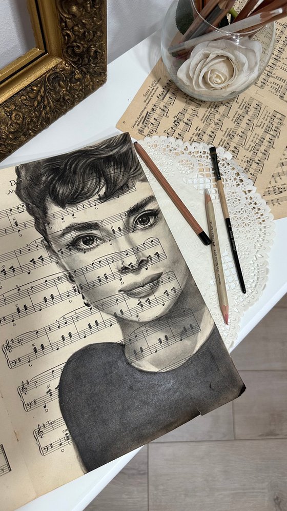 Audrey Hepburn on Vintage Sheet Music