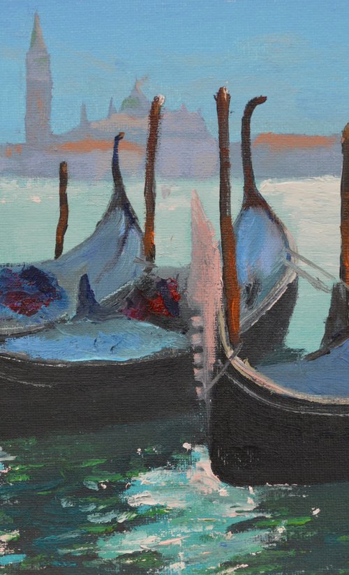 Venetian Gondolas 2 by Elena Lukina