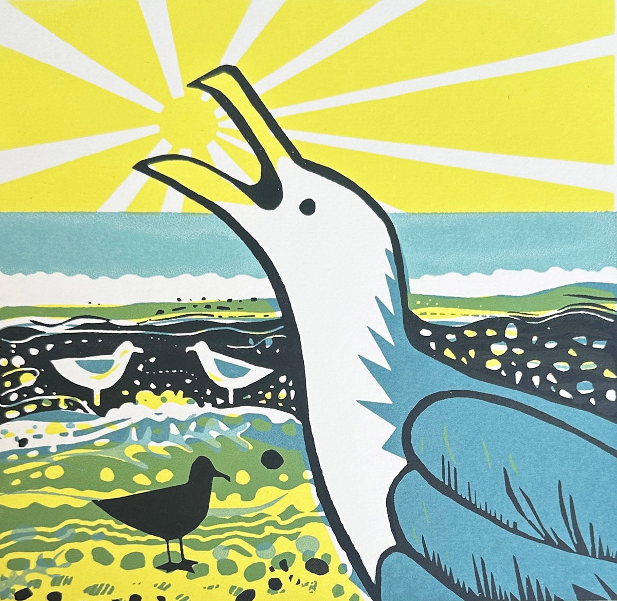 Organic Screenprint , Good Morning By Amanda Ribbans, 8 X 8, Artwork For Sale On Artfinder